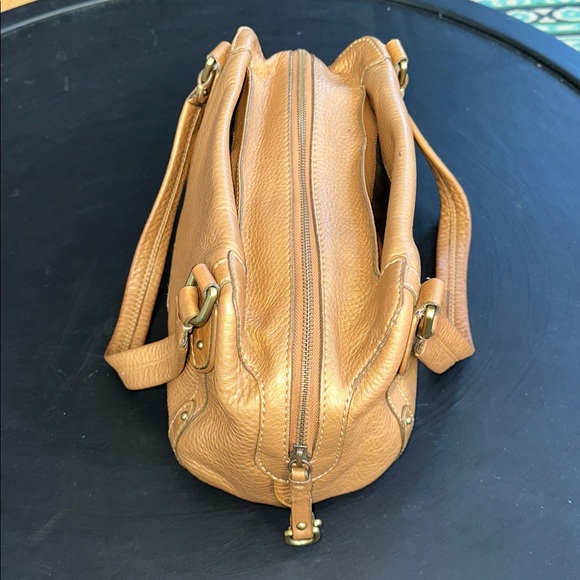 COLE HAAN Village Satchel Metallic Gold/Bronze Pebbled Leather MSRP: $350 - EUC - Picture 5 of 10